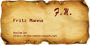 Fritz Manna névjegykártya